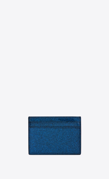 Monogram card case in glitter patent leather